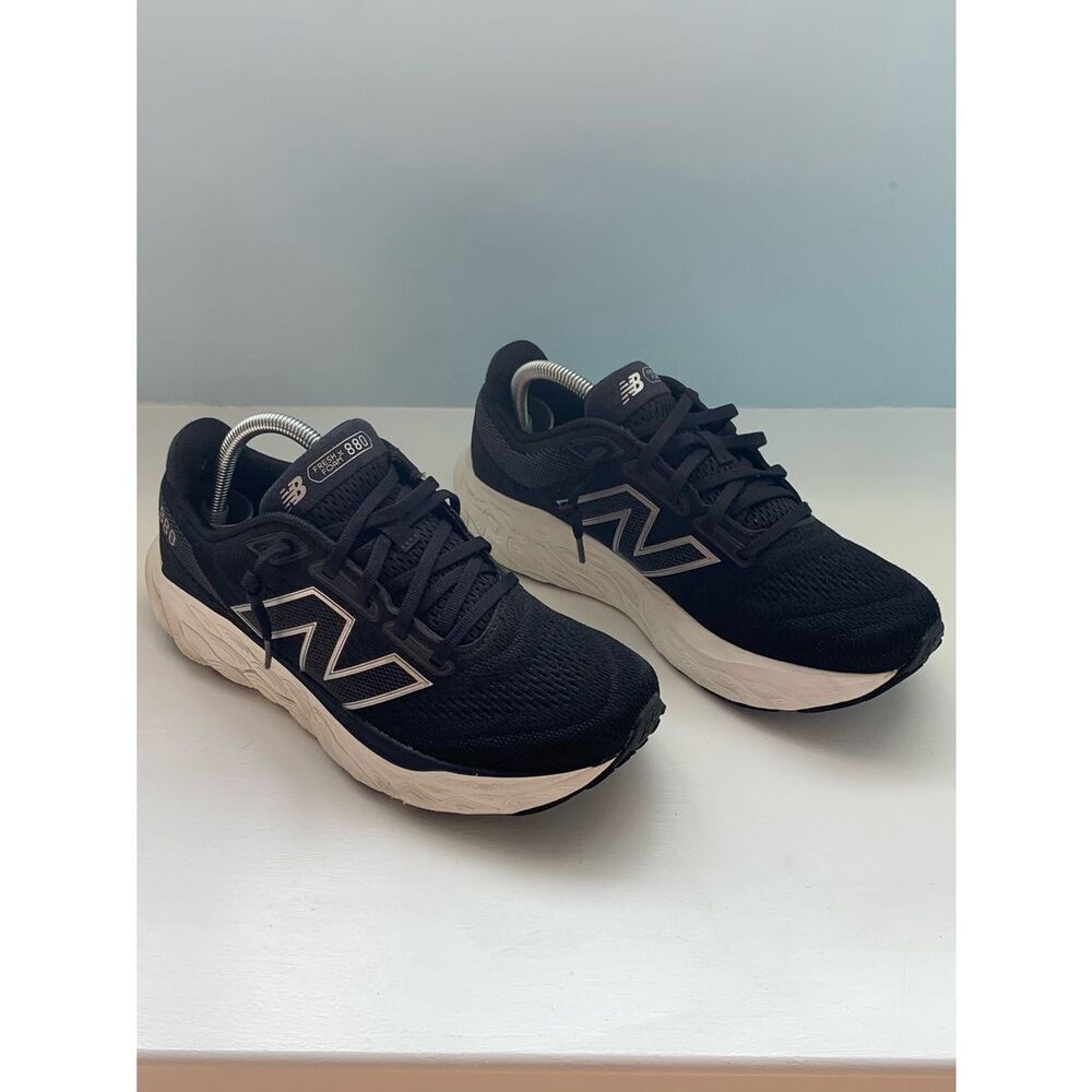 New Balance Black and Cream Running Sneakers